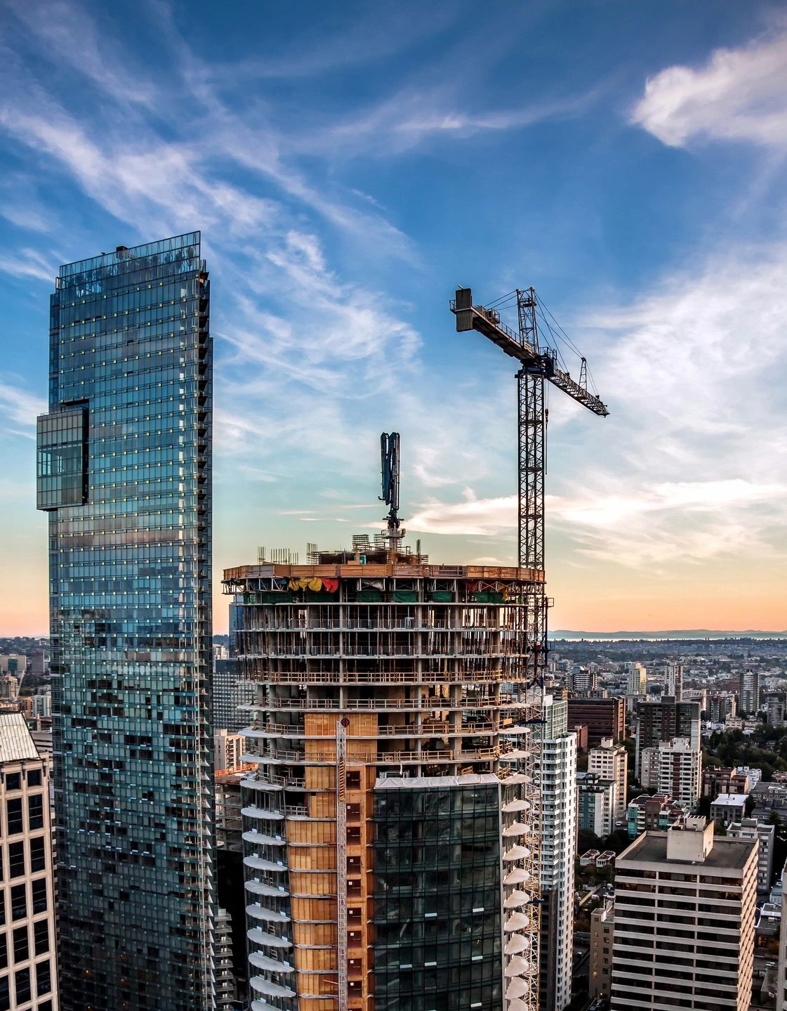 Tower being built in the city